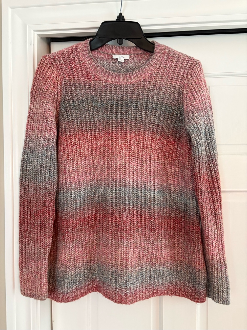 J. Jill Ombre Crewneck Sweater in Pink and Gray